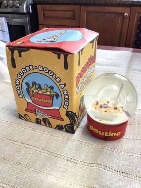 Poutine Snow Globe - Red Base with Yellow Logo | perfect for gifts